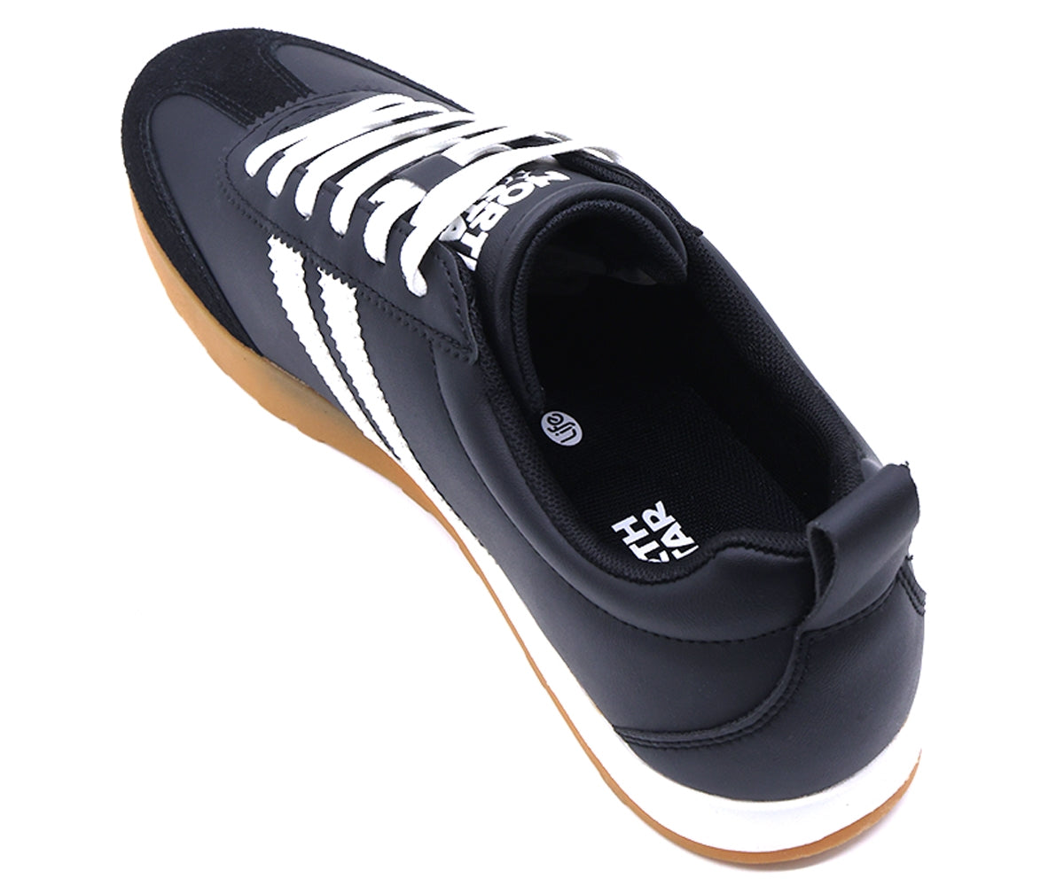 black striped gum sneakers