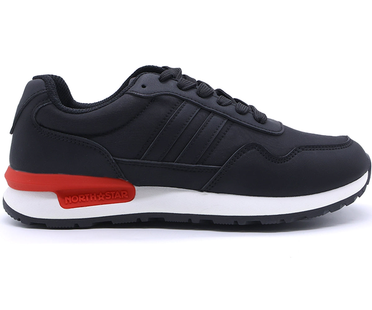 black striped sneakers