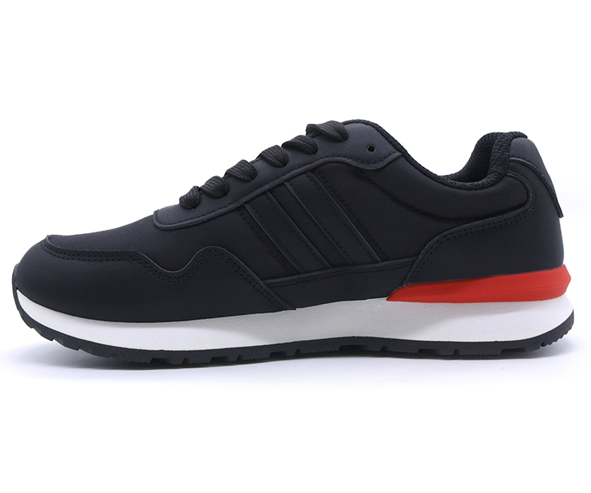 black striped sneakers