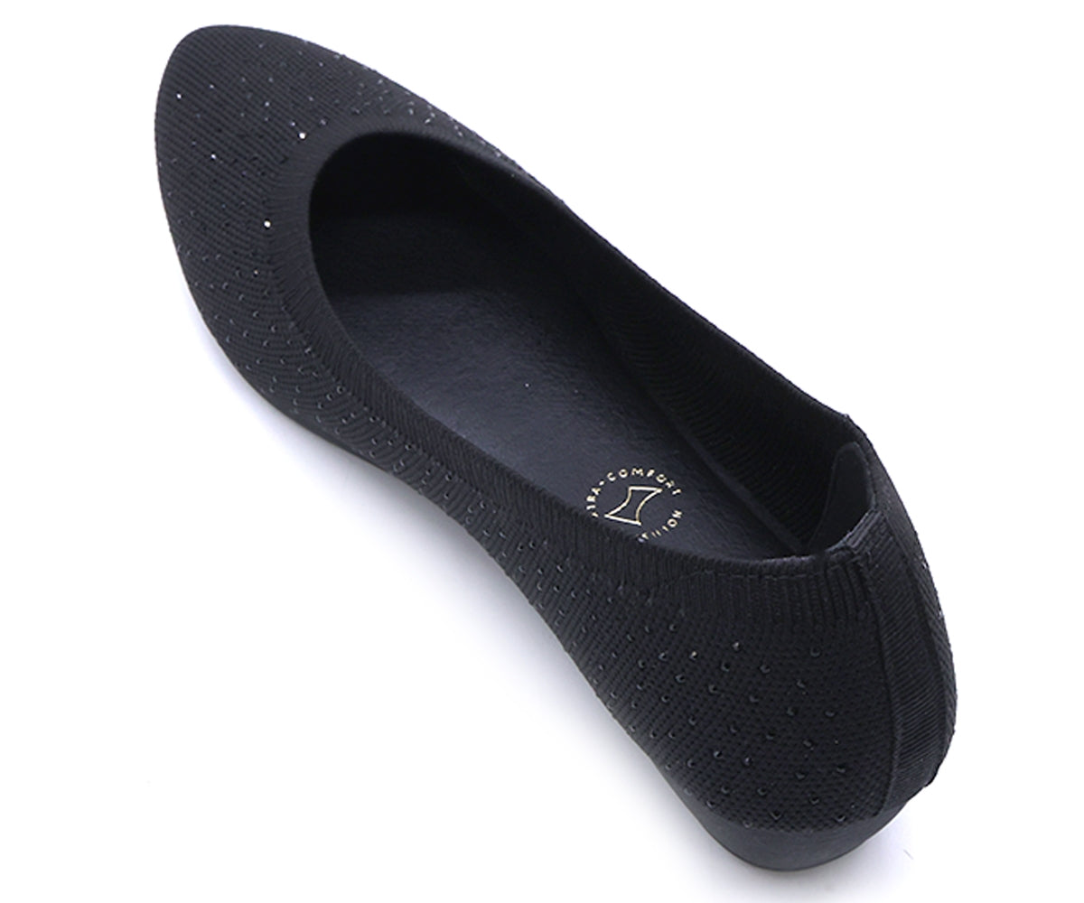 black flexifit embellished ballerinas