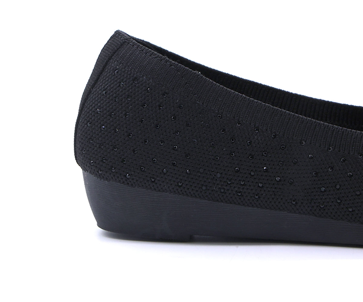 black flexifit embellished ballerinas