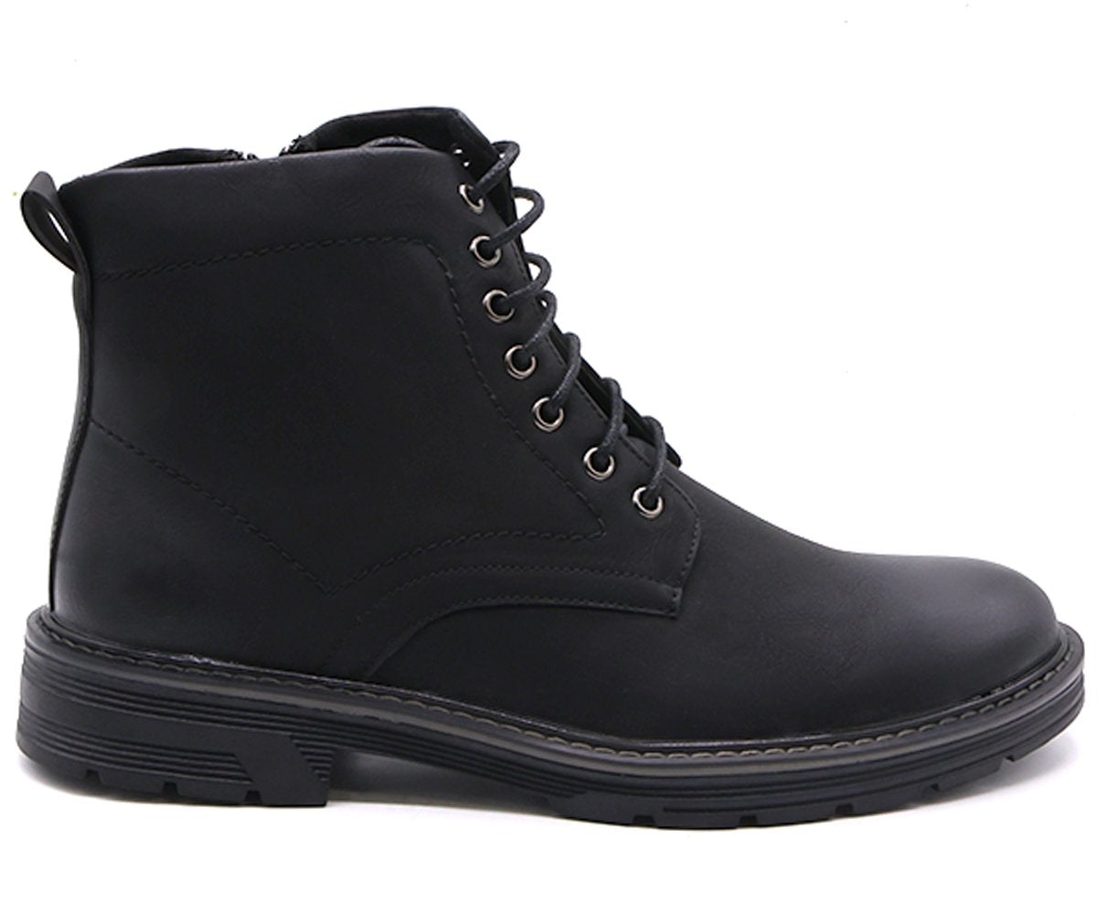black lace-up boot