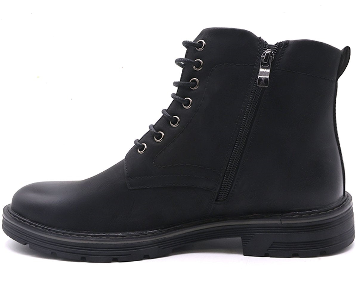 black lace-up boot