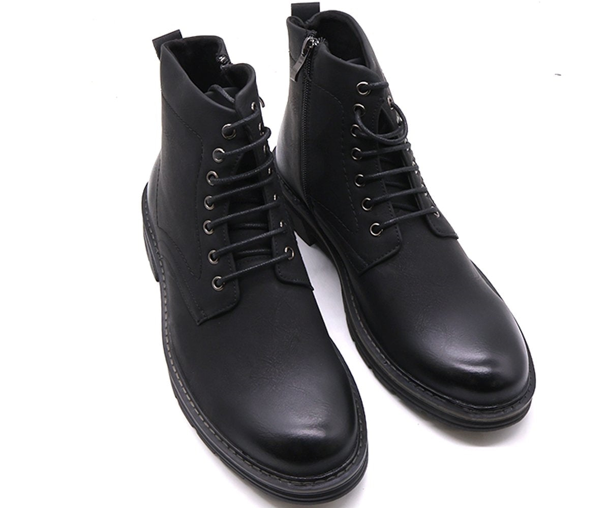 black lace-up boot