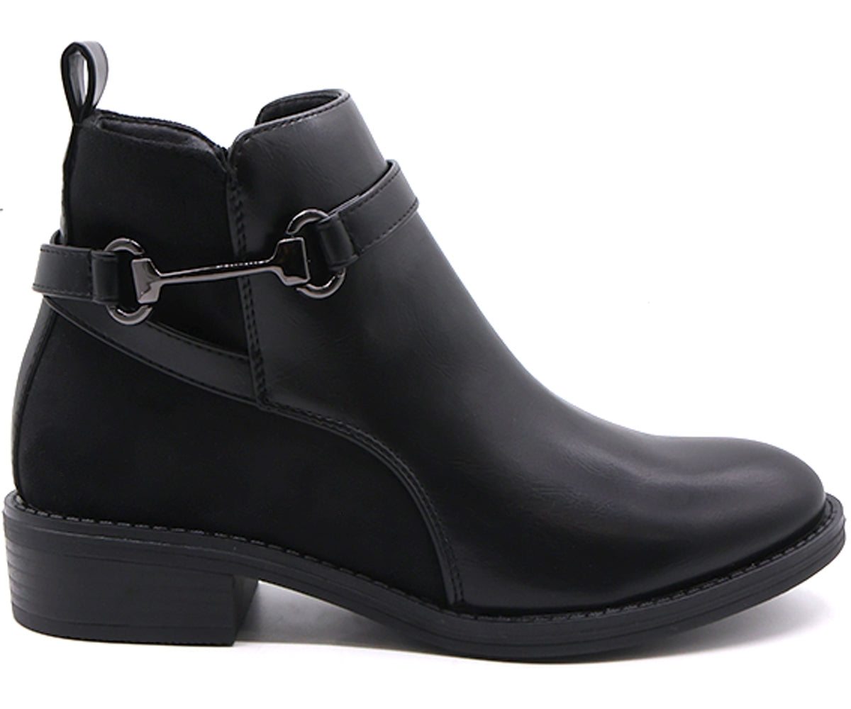black horsebit ankle boots
