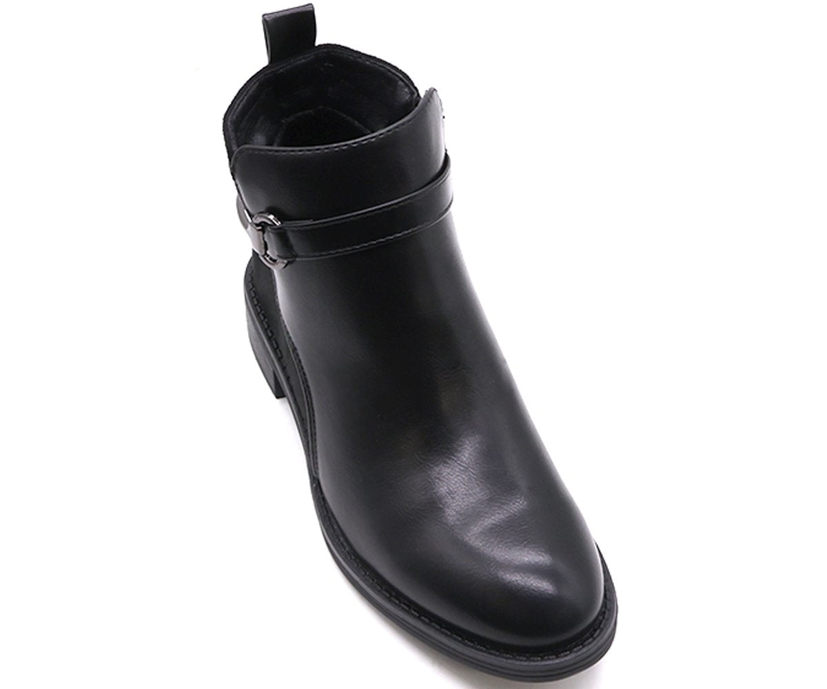 black horsebit ankle boots