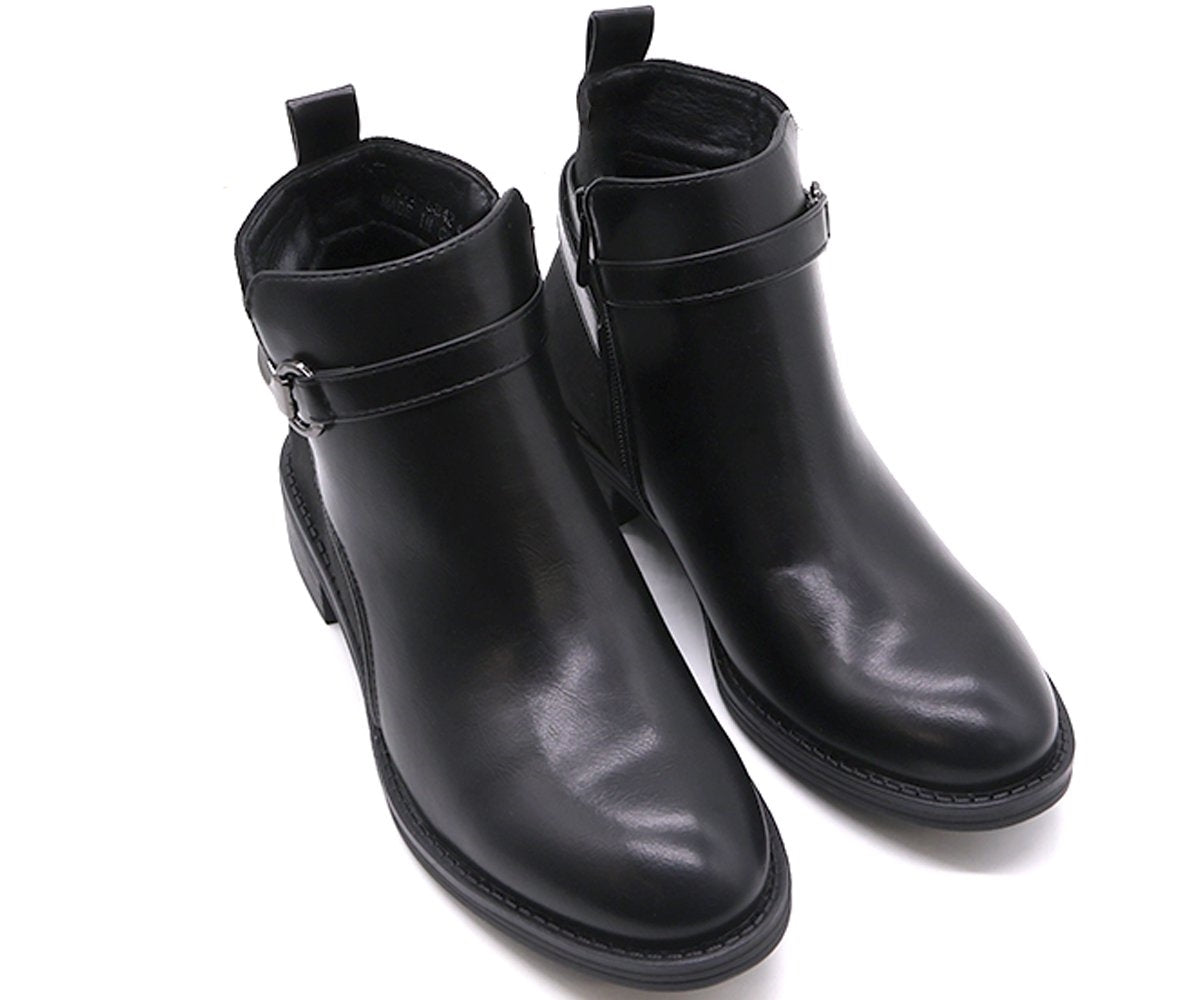 black horsebit ankle boots