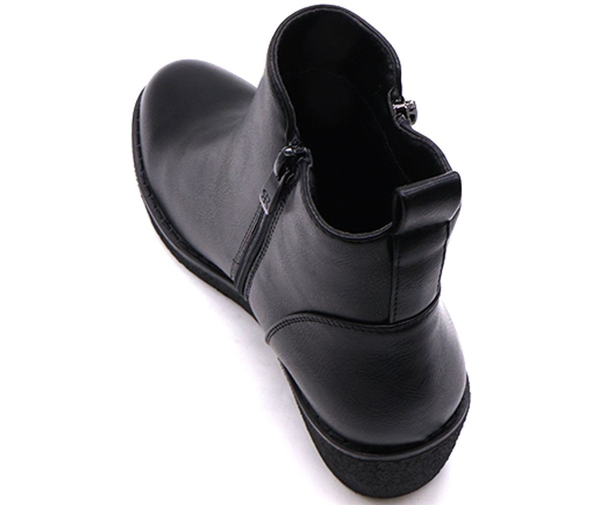 black comfort wedge boots