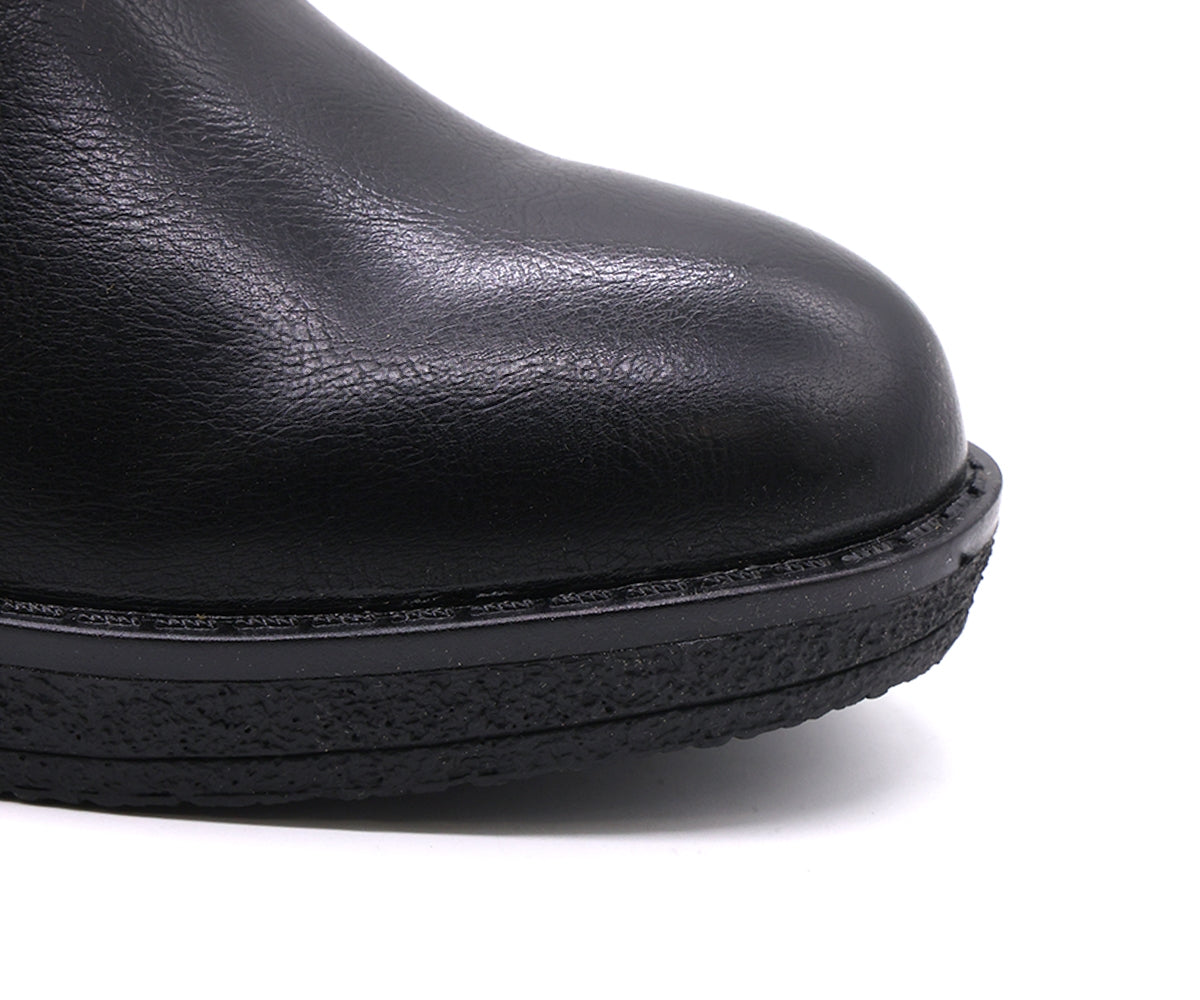 black comfort wedge boots