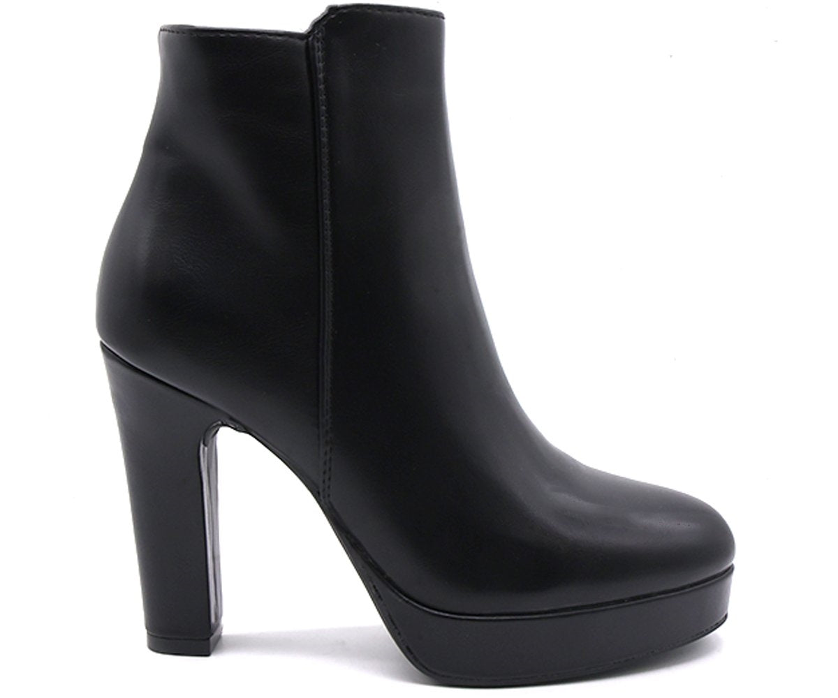 black platform ankle boots