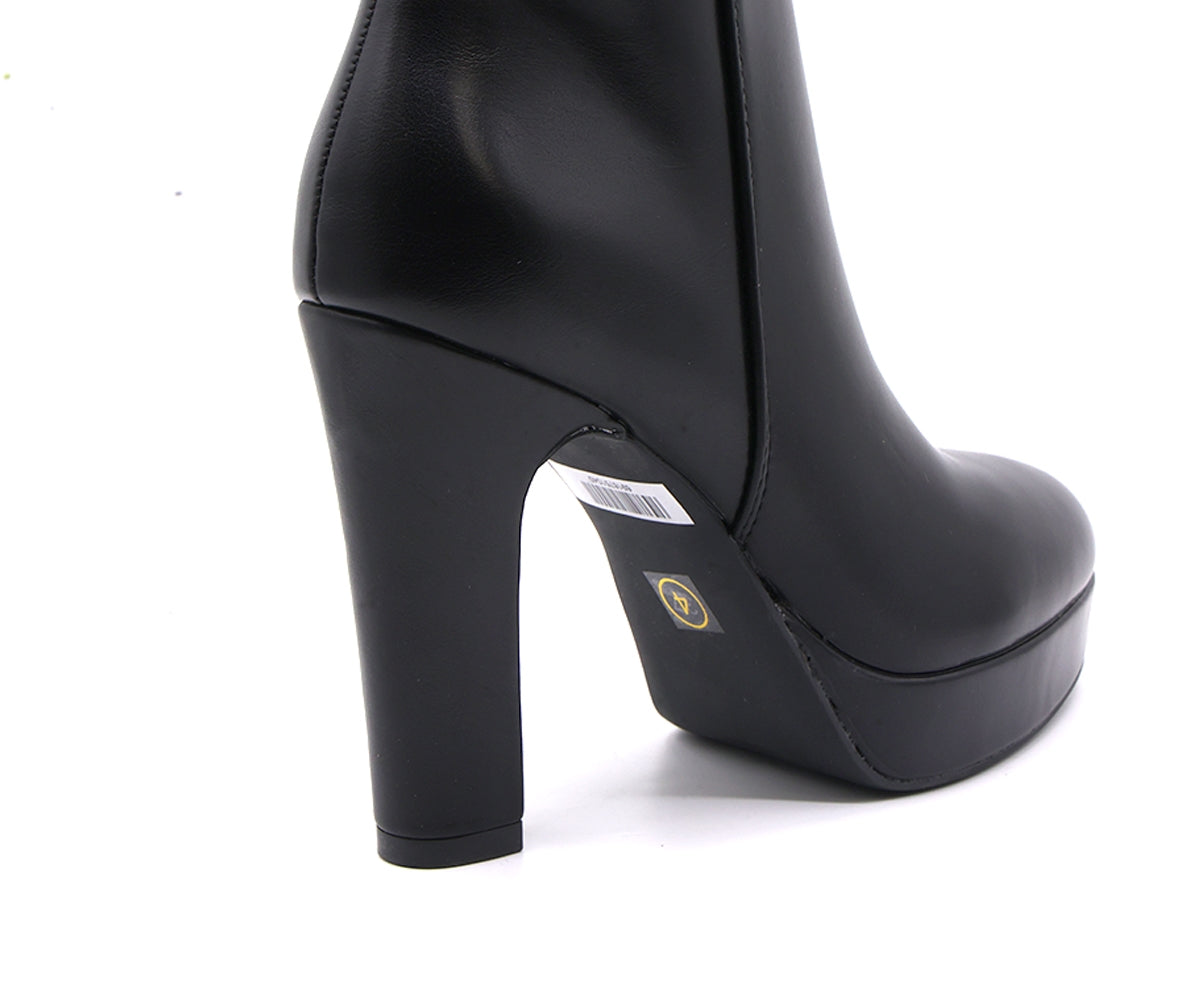 black platform ankle boots