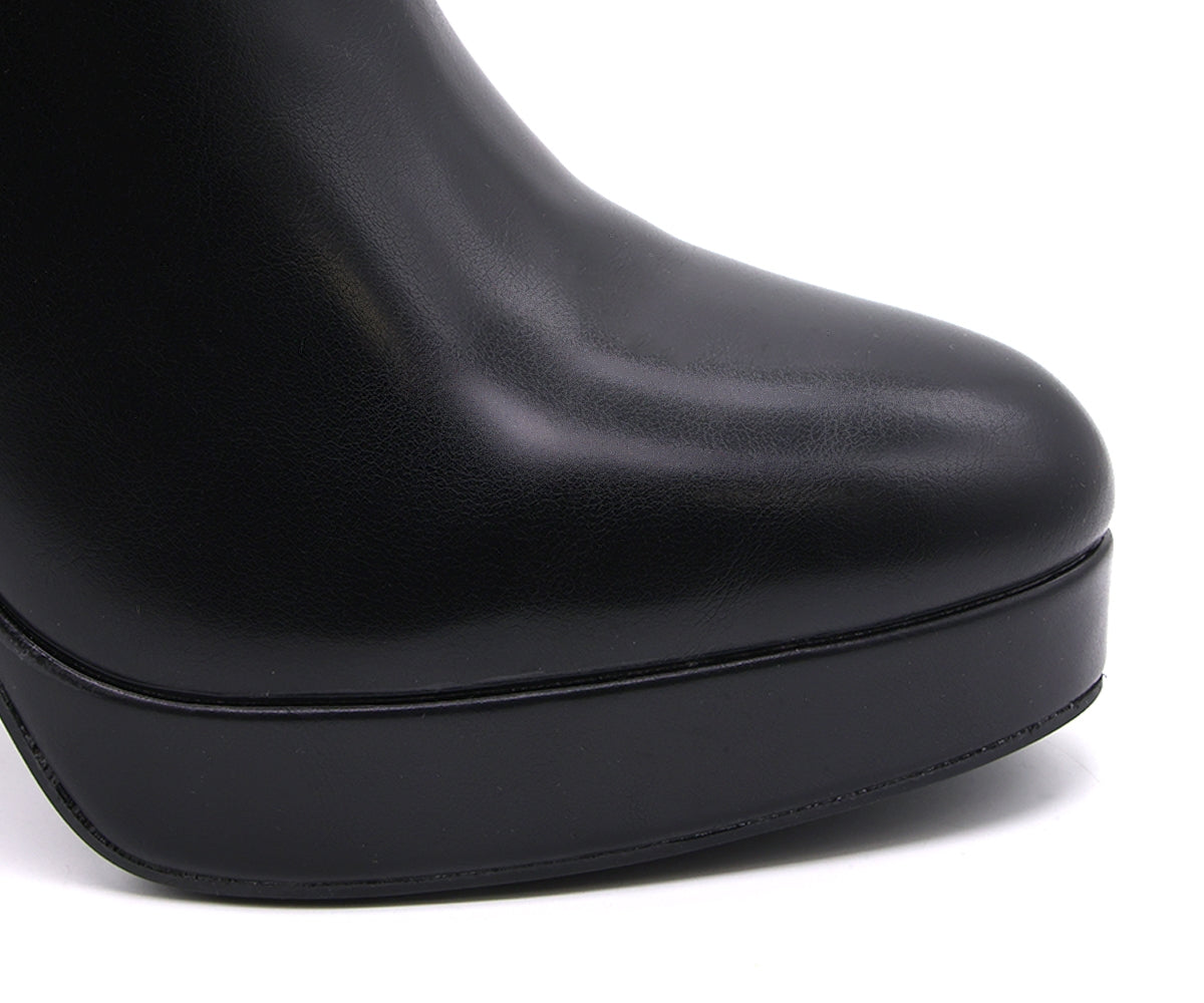 black platform ankle boots