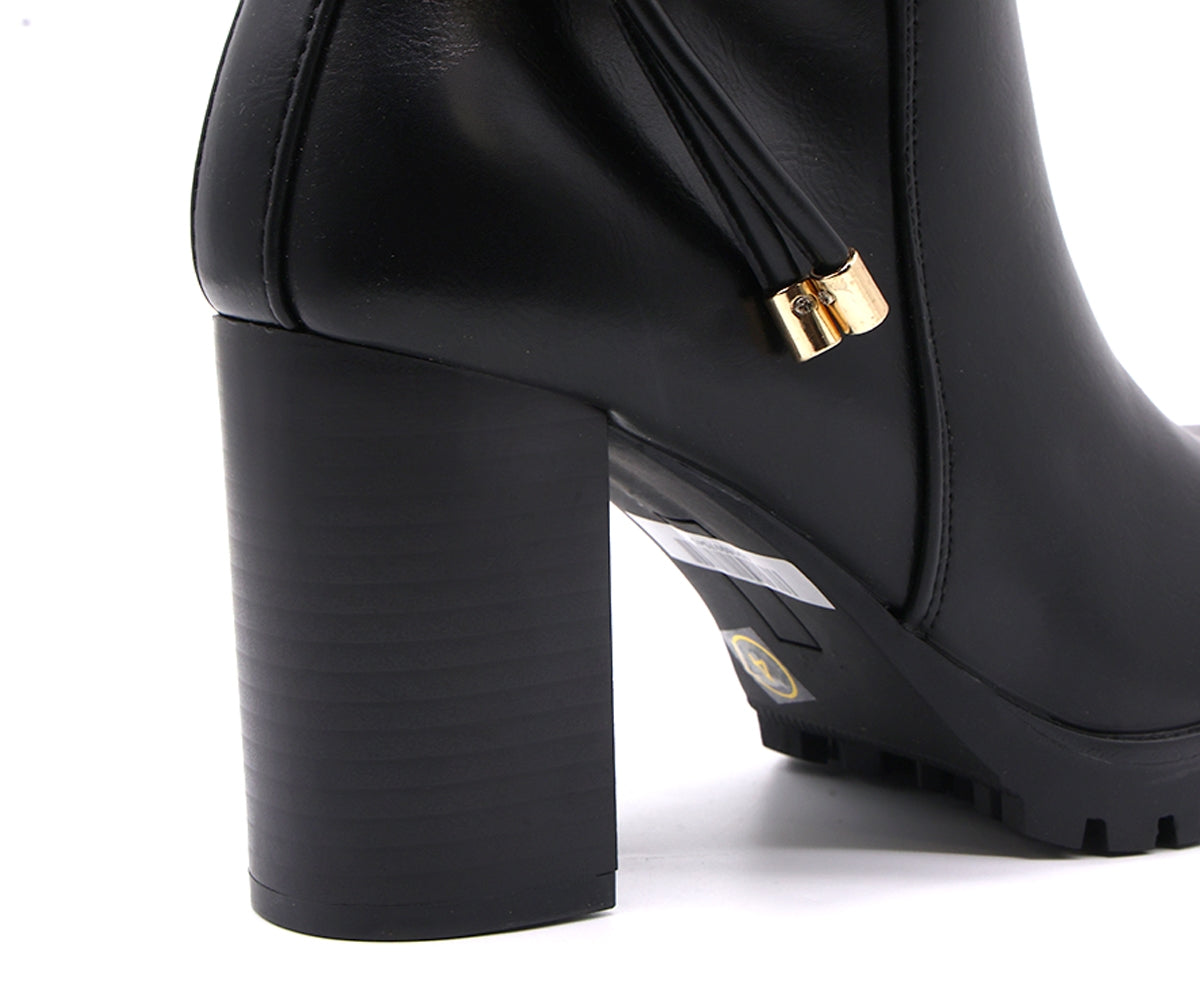 high black boots w/ gold ring detail