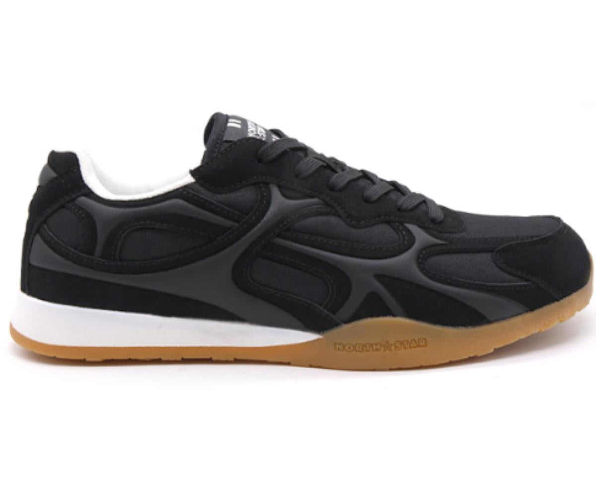 black panelled gum sneakers