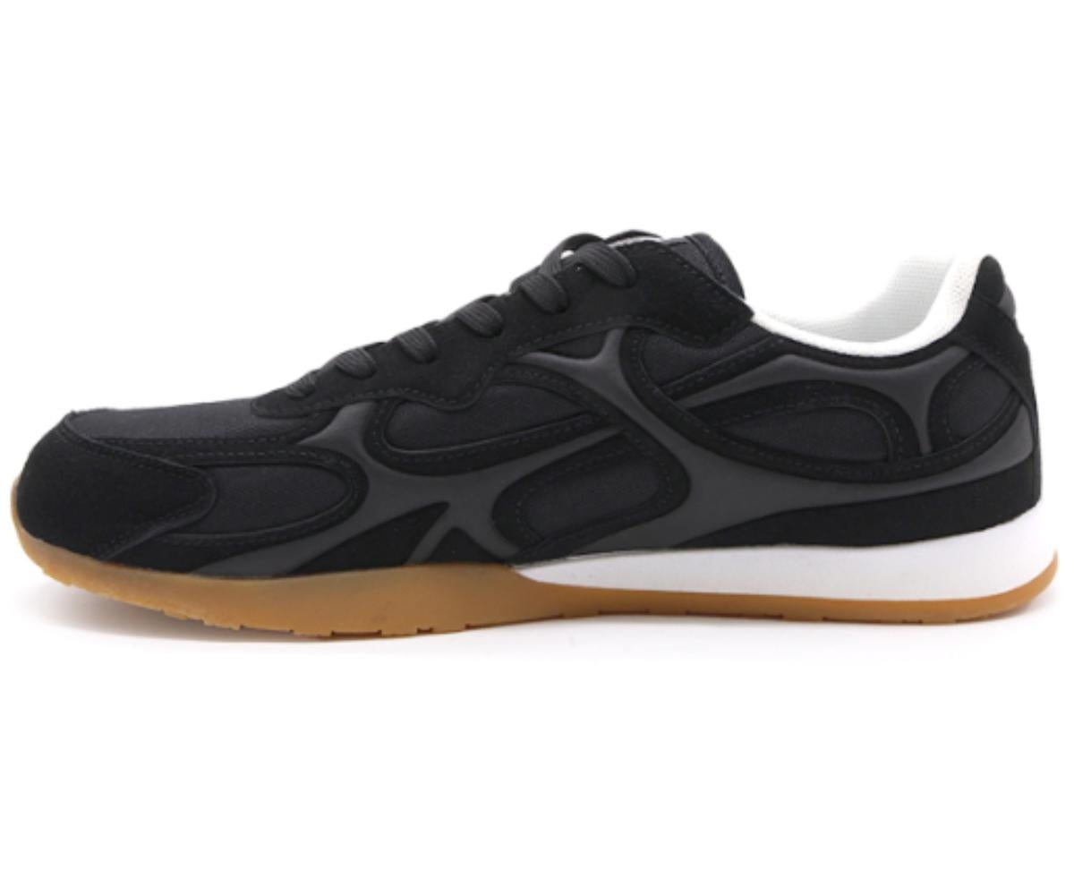 black panelled gum sneakers