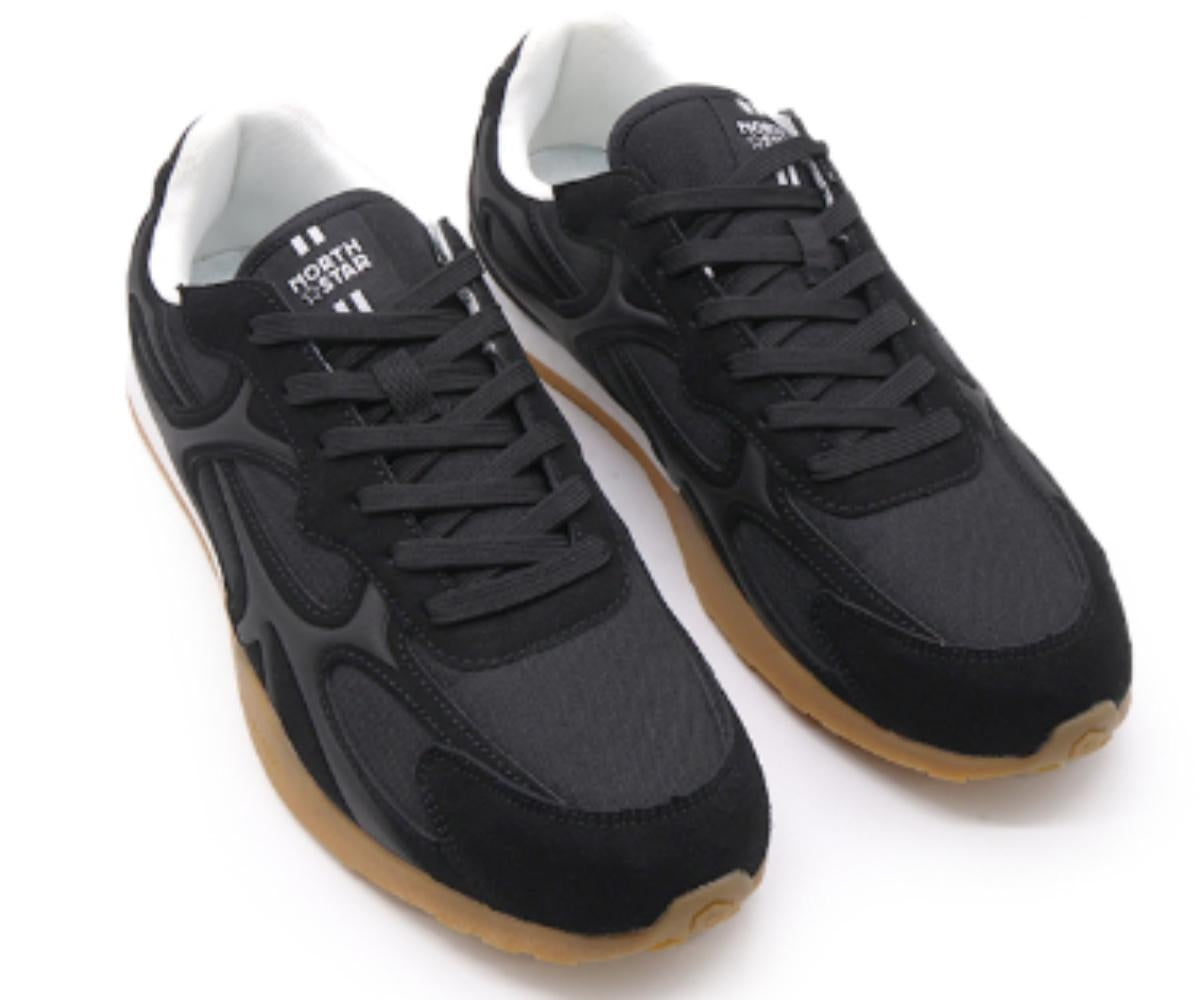 black panelled gum sneakers