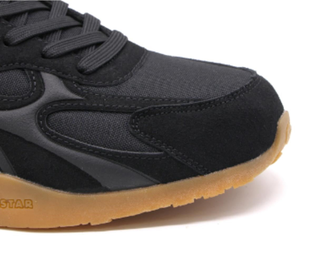 black panelled gum sneakers