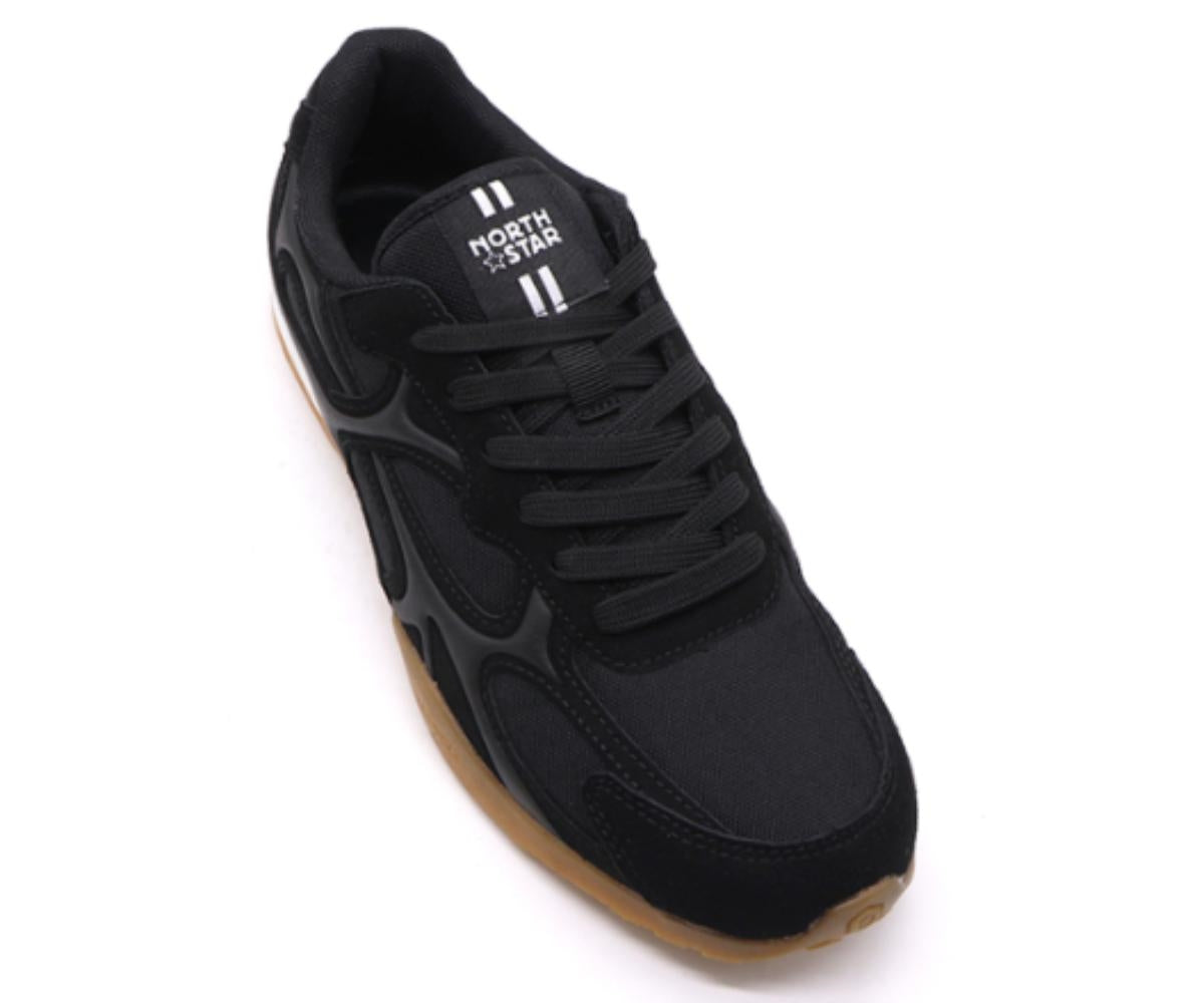 black panelled gum sneakers