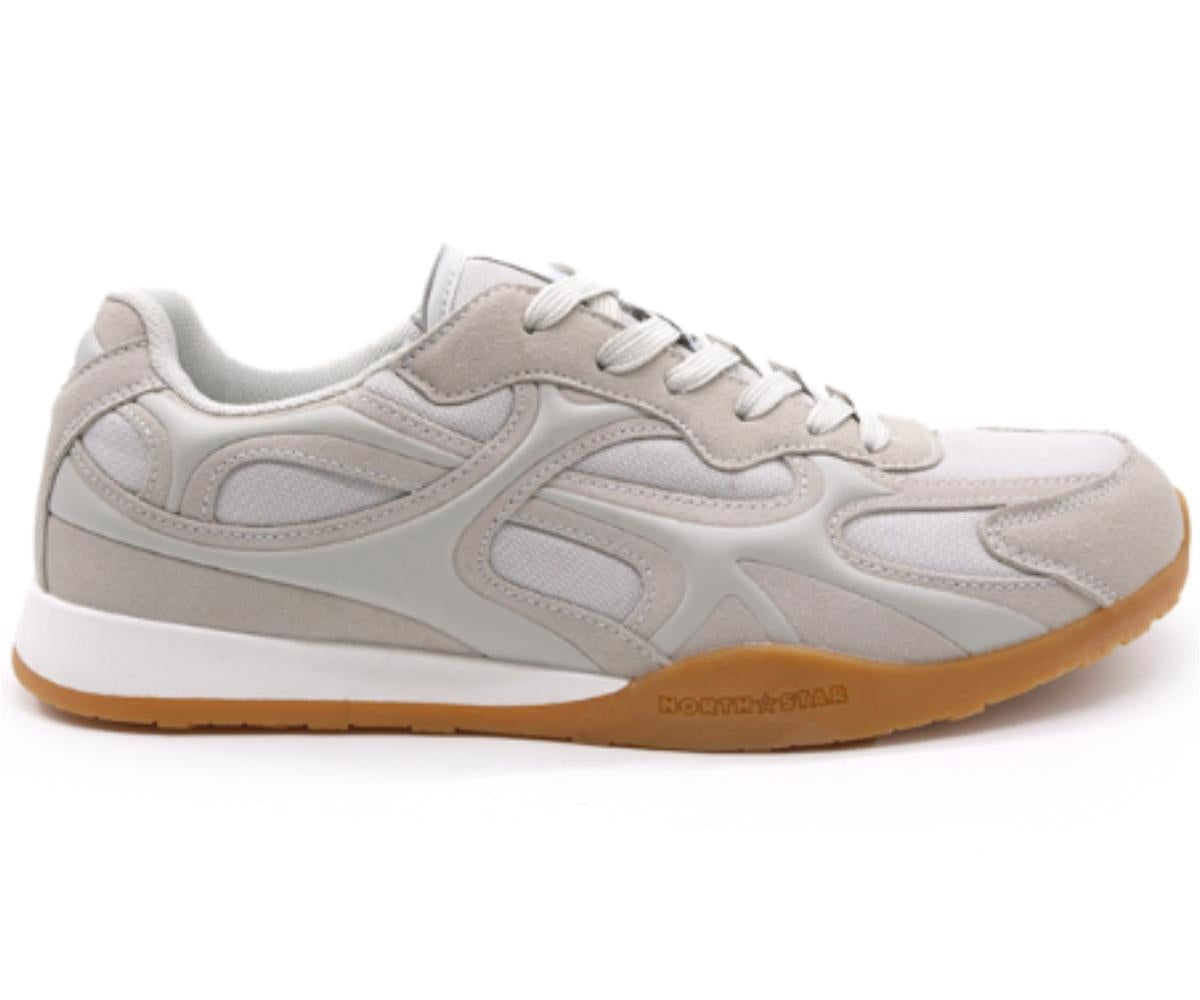 grey panelled gum sneakers