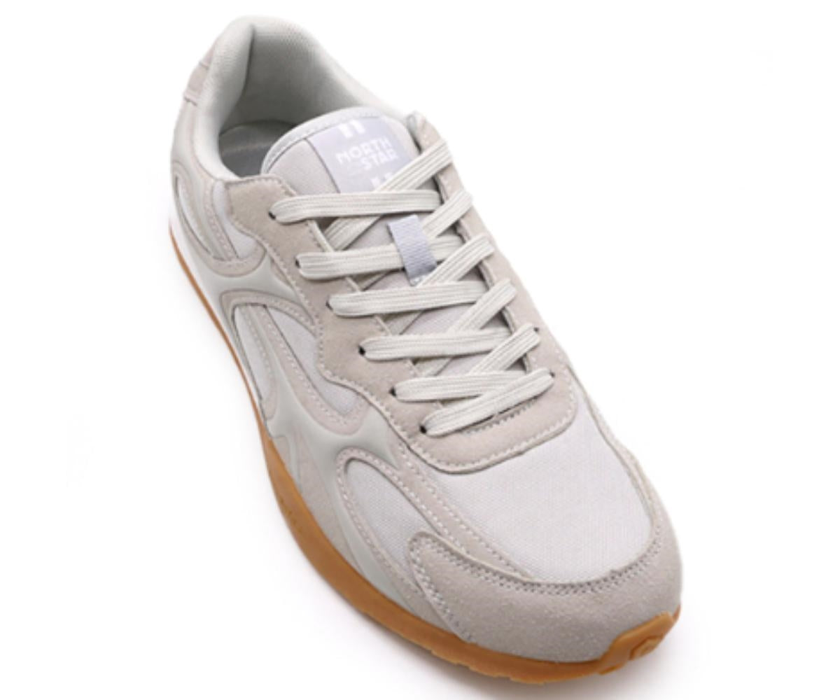 grey panelled gum sneakers