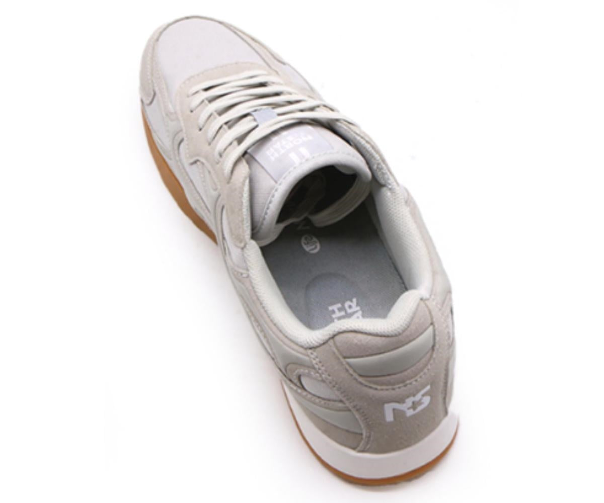 grey panelled gum sneakers