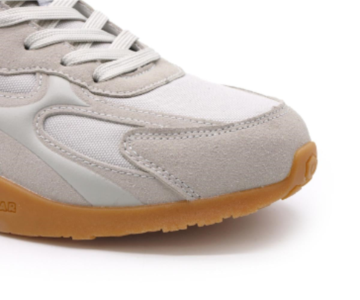 grey panelled gum sneakers