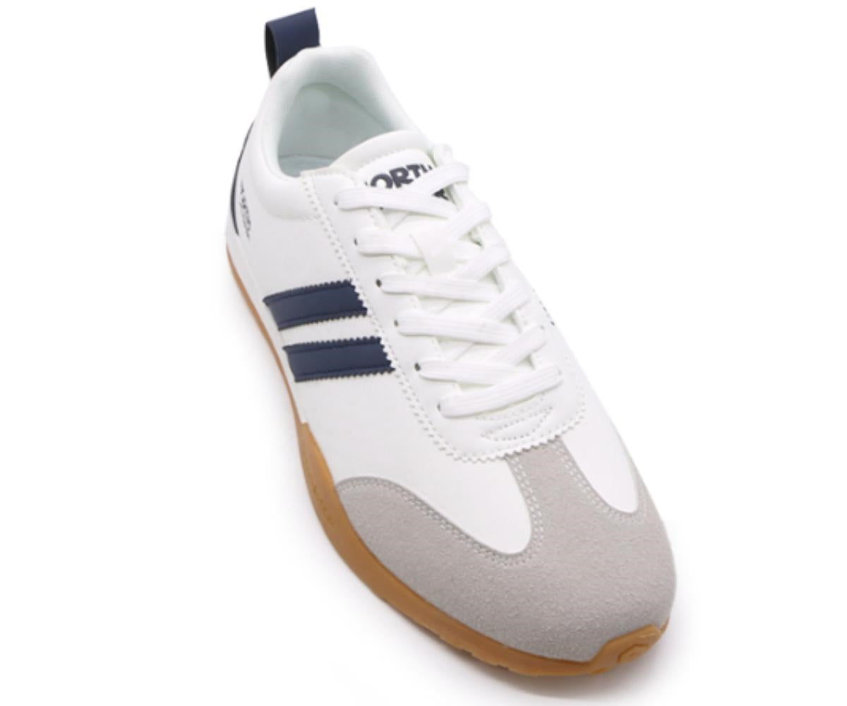 white striped gum sneakers