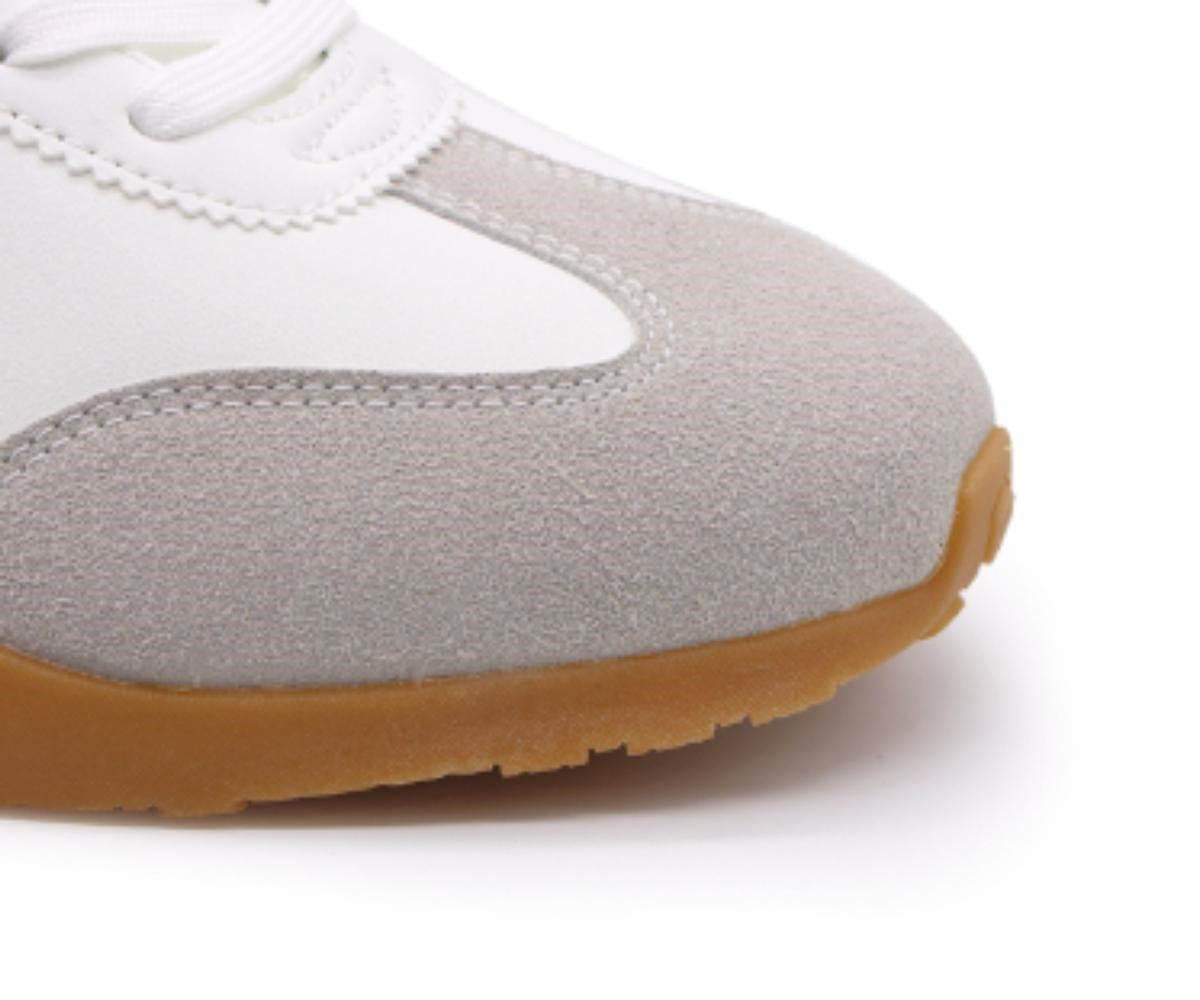 white striped gum sneakers