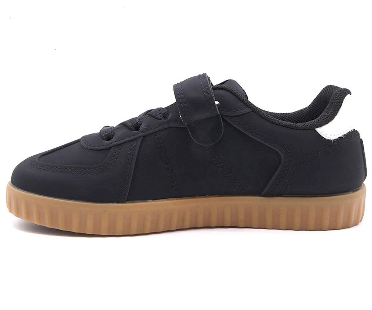 black nubuck gum sneakers