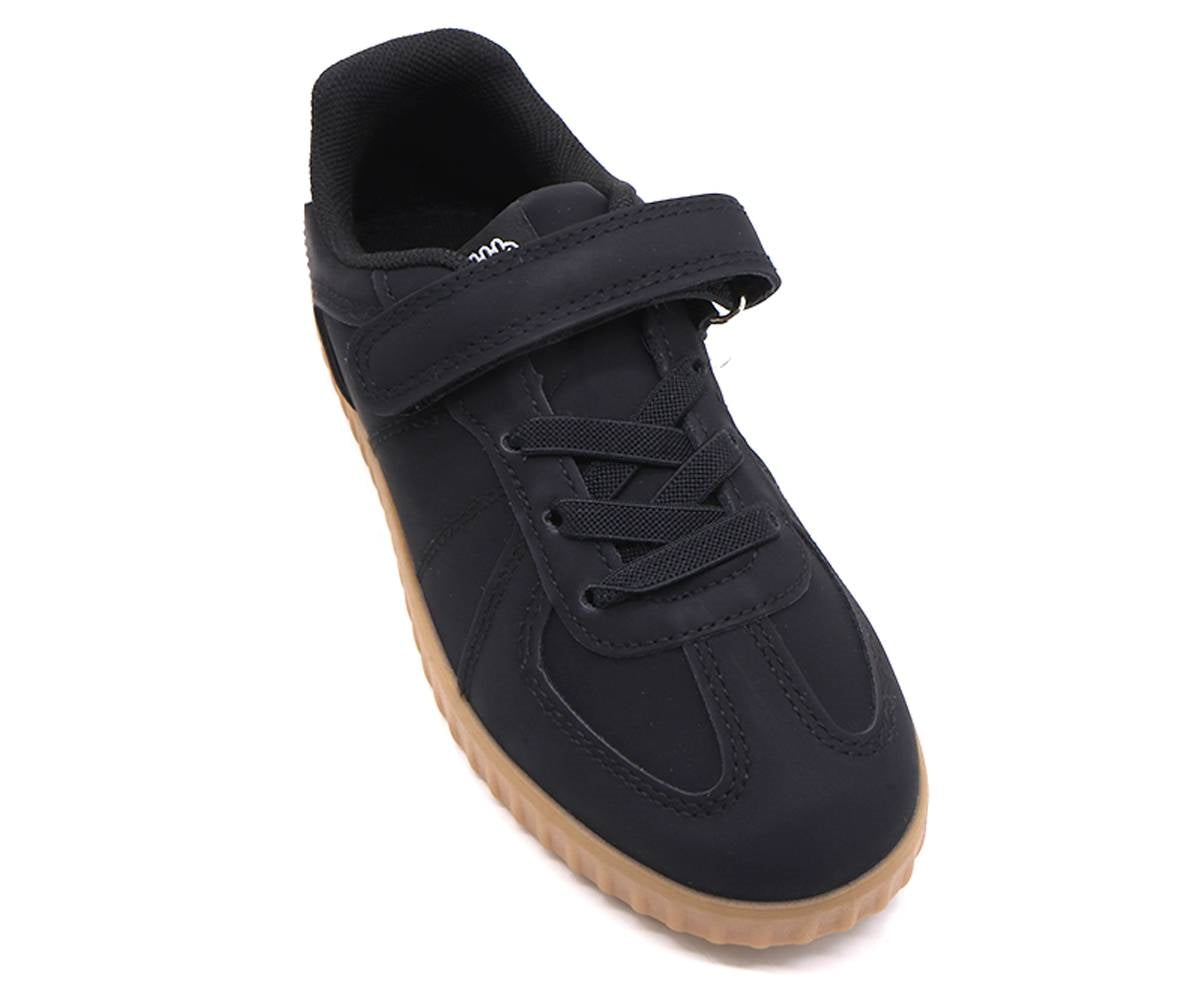 black nubuck gum sneakers