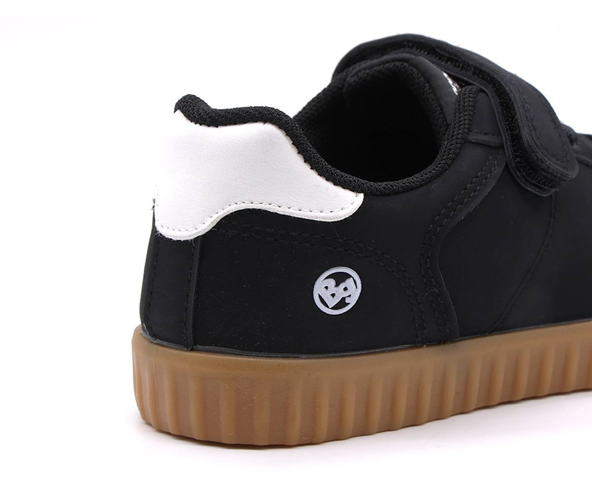 black nubuck gum sneakers