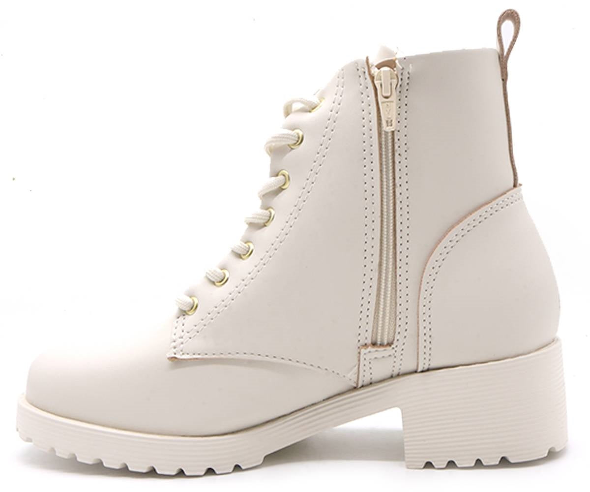 br cream lace-up boot