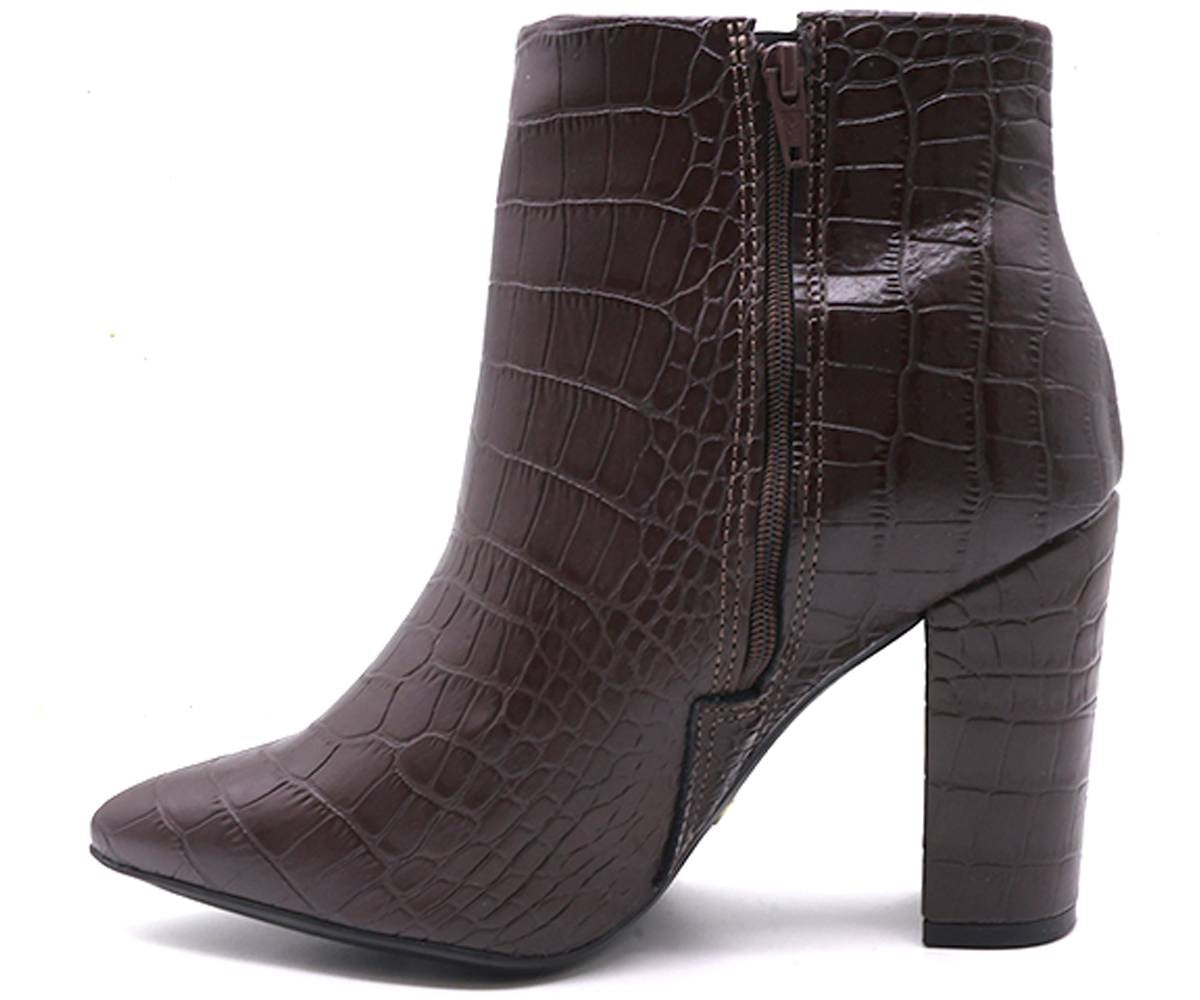 br high brown croc ankle boots