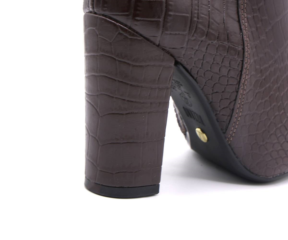 br high brown croc ankle boots