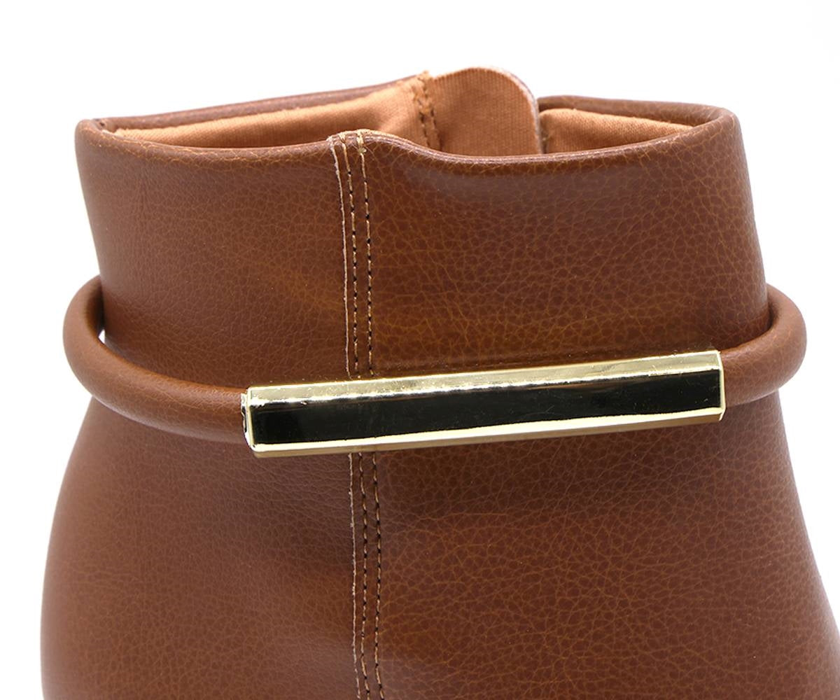 br high camel gold bar booties
