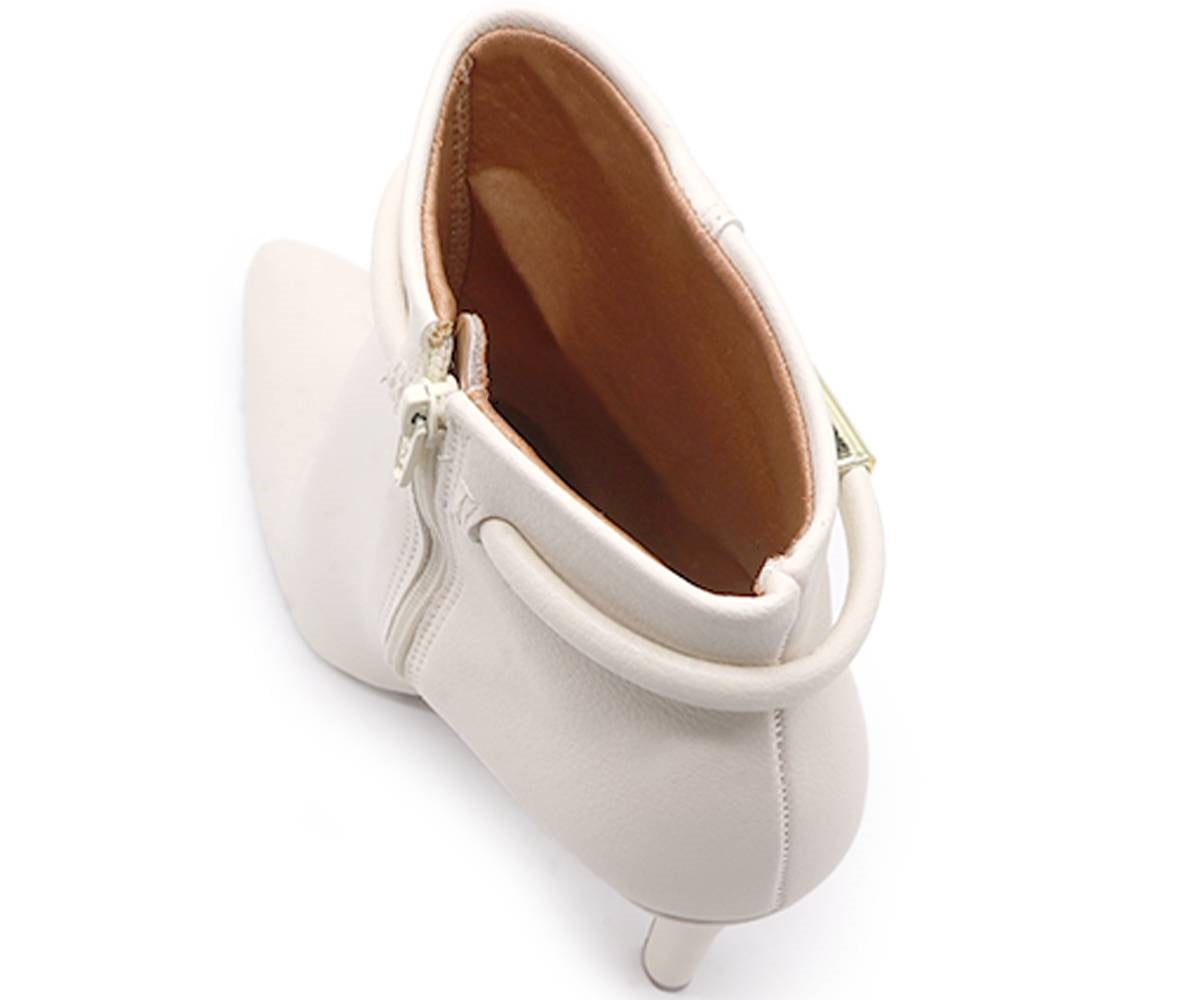 br high cream gold bar booties