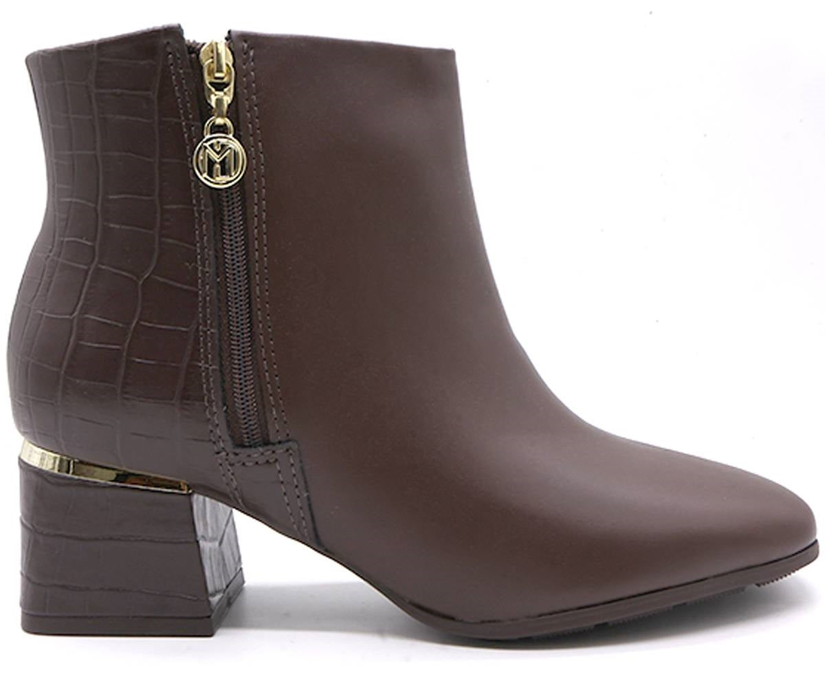 br brown croc panelled ankle boots