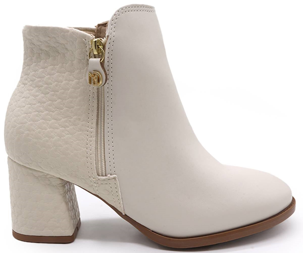 br textured cream ankle boots