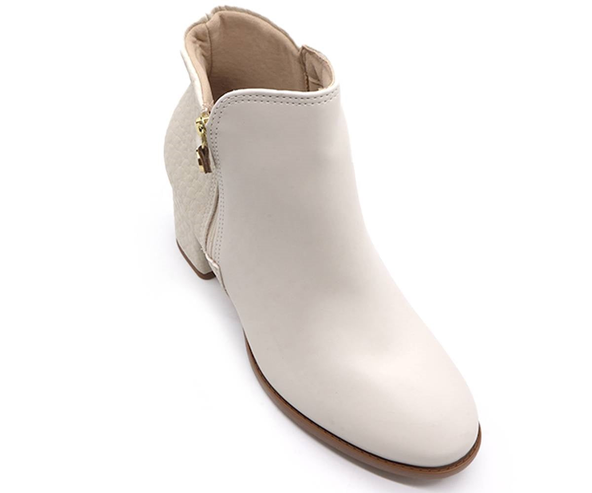 br textured cream ankle boots