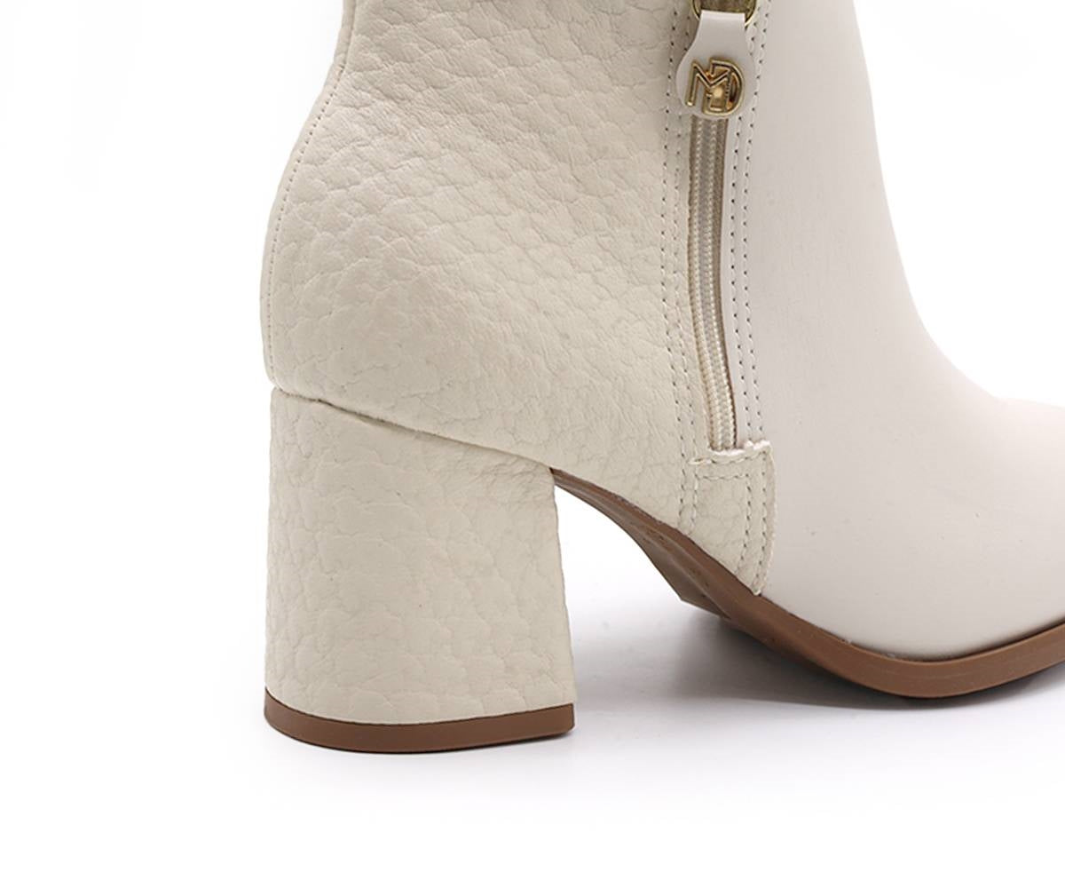br textured cream ankle boots