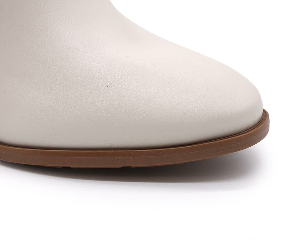 br textured cream ankle boots