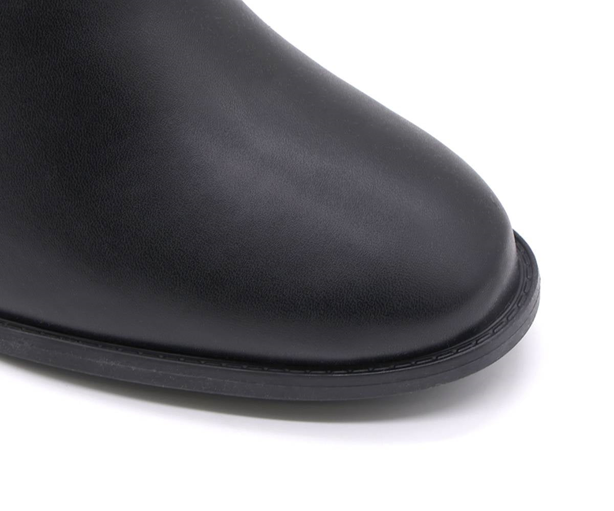 br textured black ankle boots