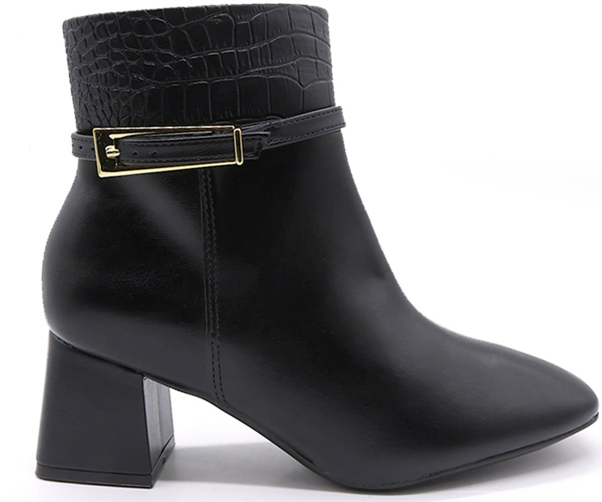 br black croco cuff boot