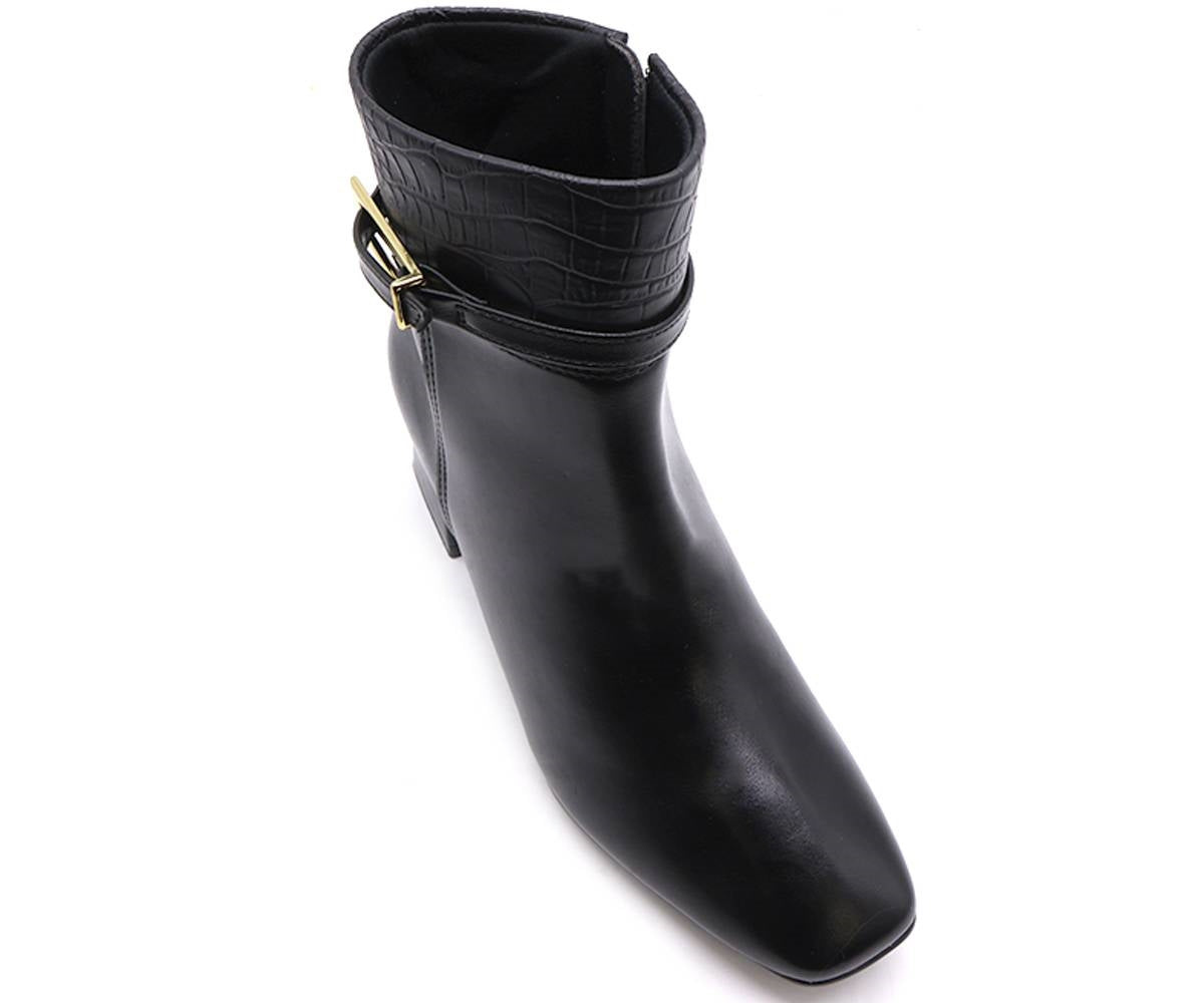 br black croco cuff boot