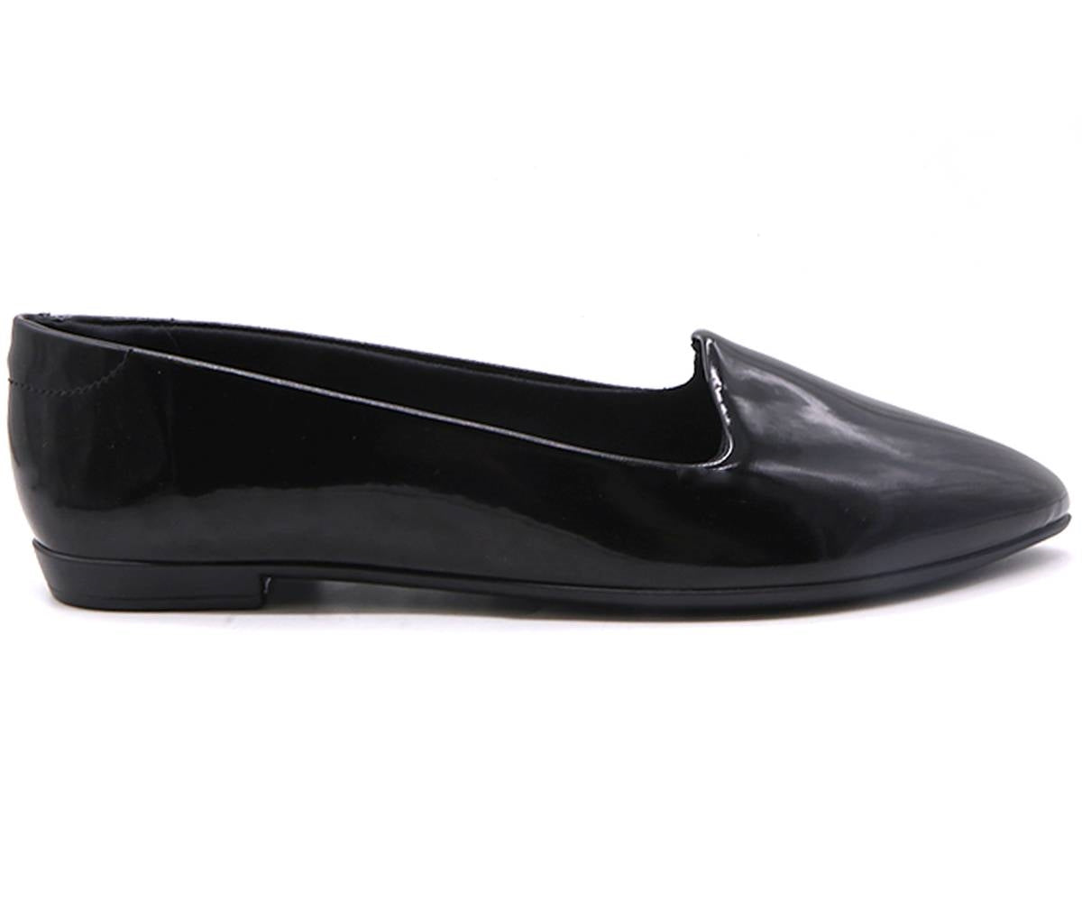 br black glossy pointy ballerina