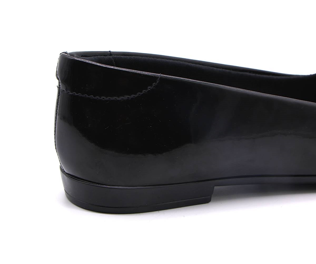 br black glossy pointy ballerina