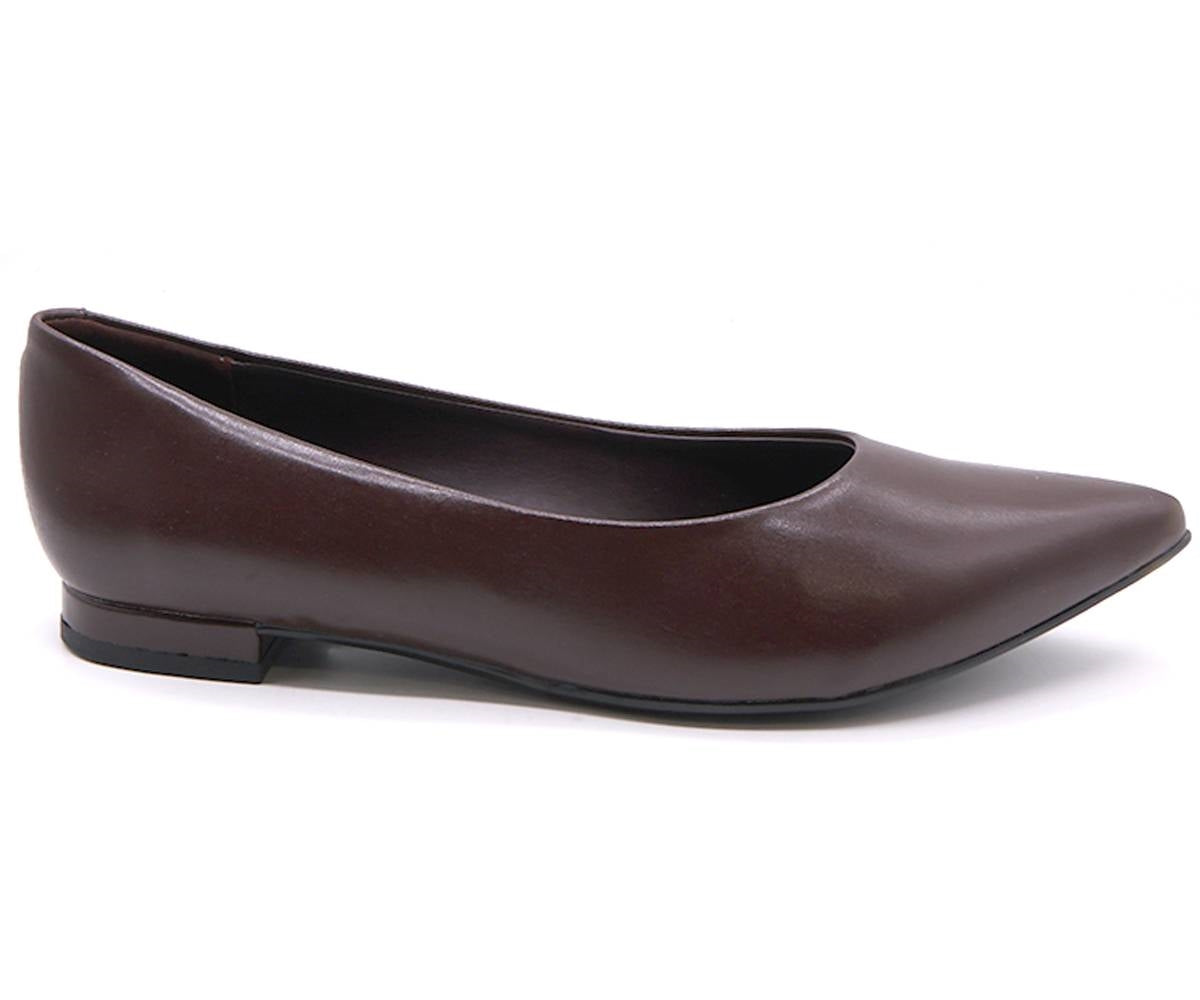 br brown pointy classic ballerina