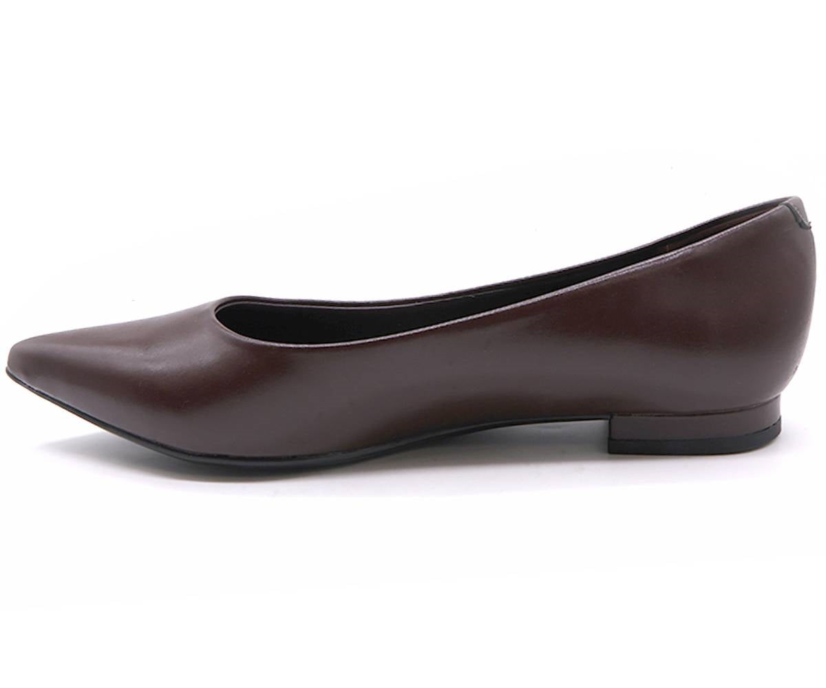 br brown pointy classic ballerina