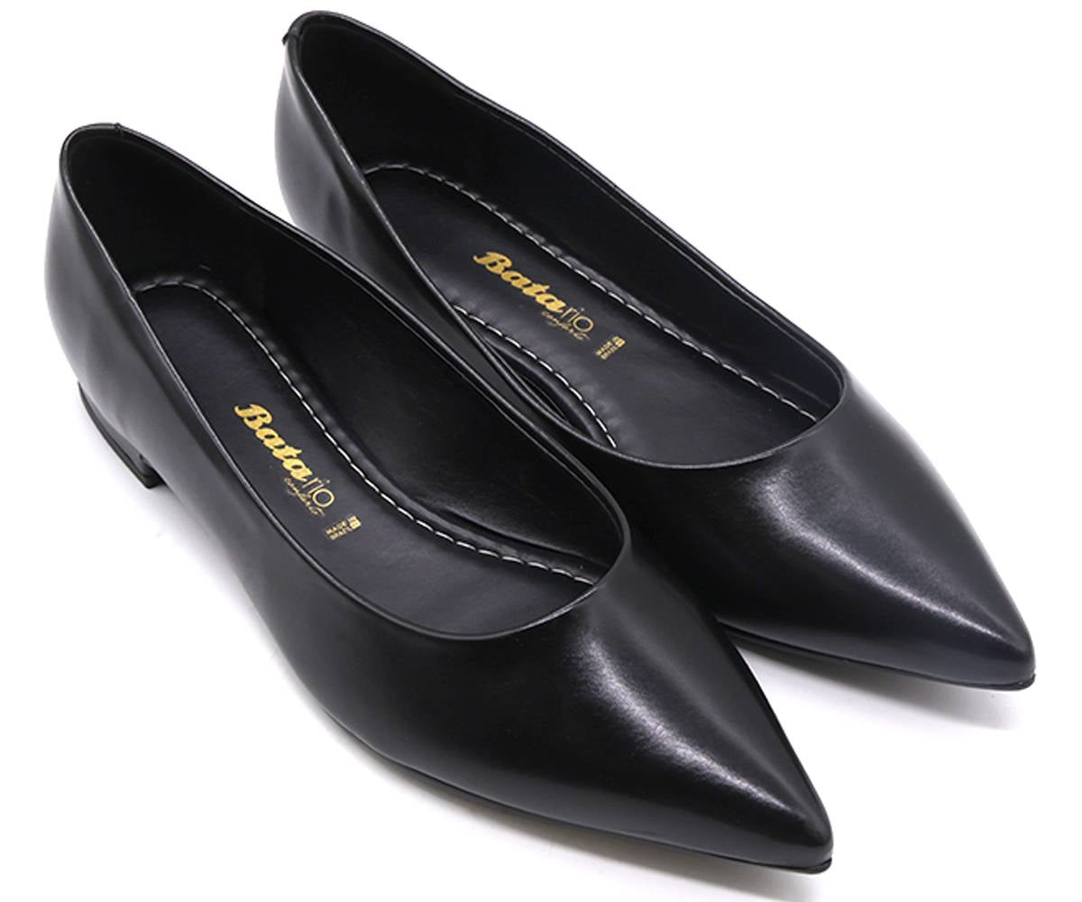 br black pointy classic ballerina