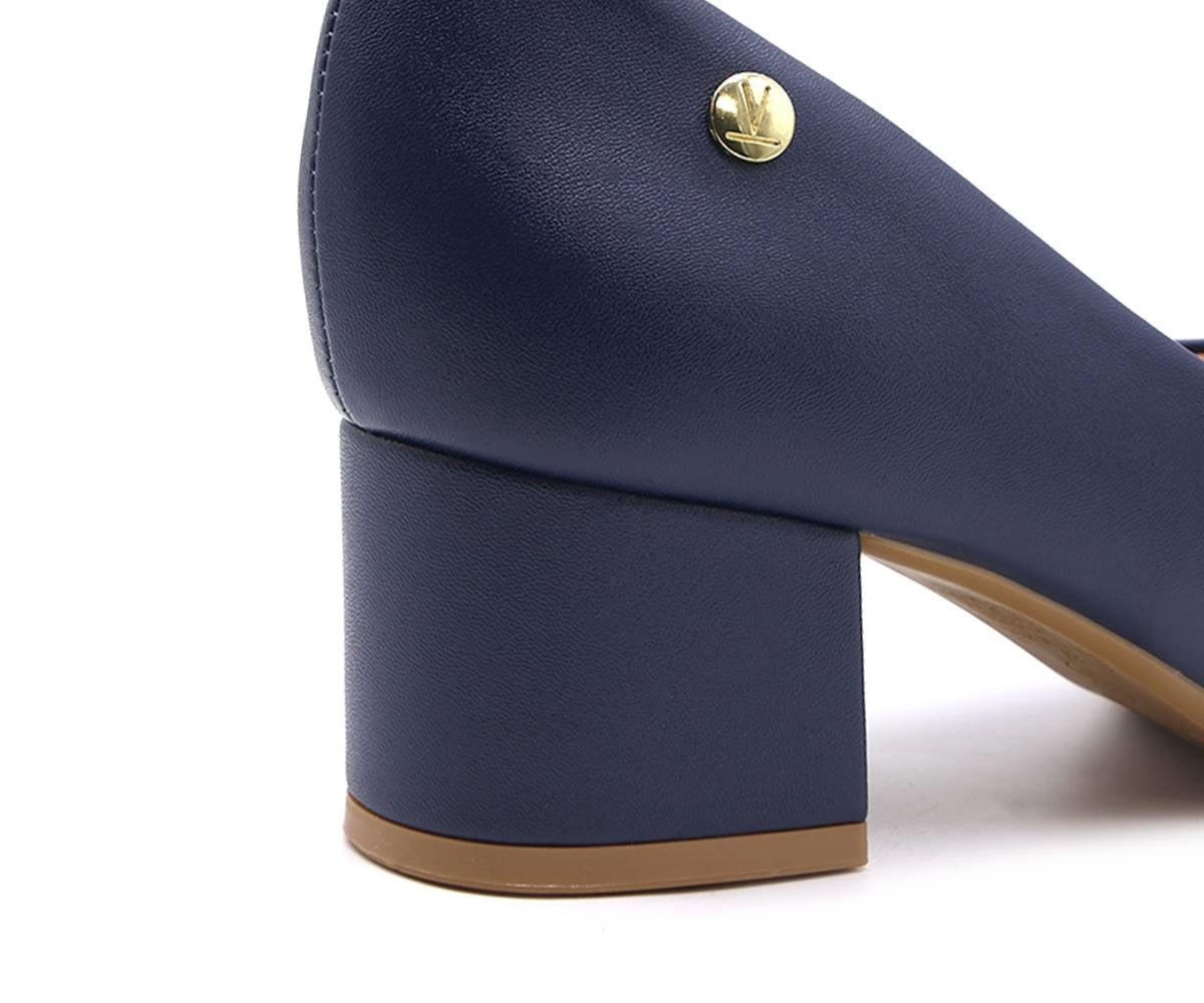 br navy block-heel pumps